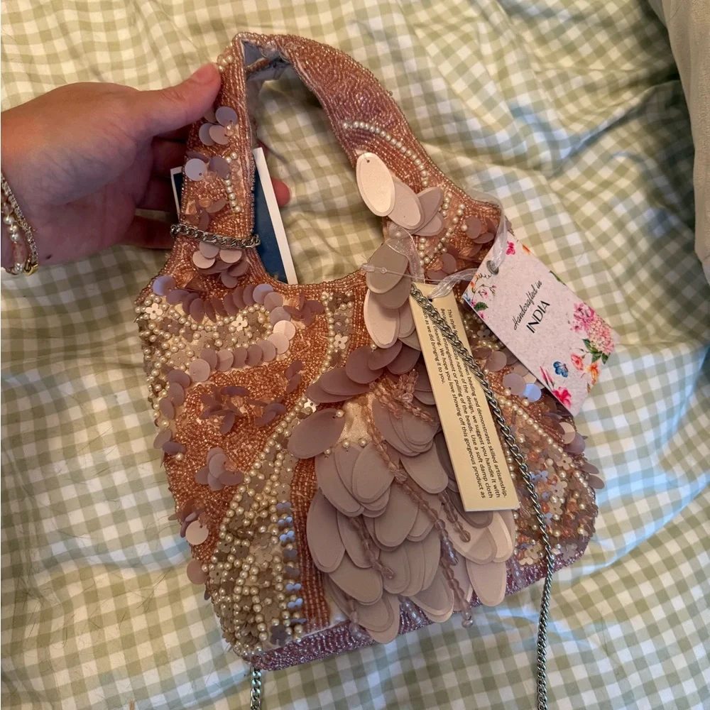 NWT Tj maxx/ Marshalls pink beaded bag - Picture 2 of 6